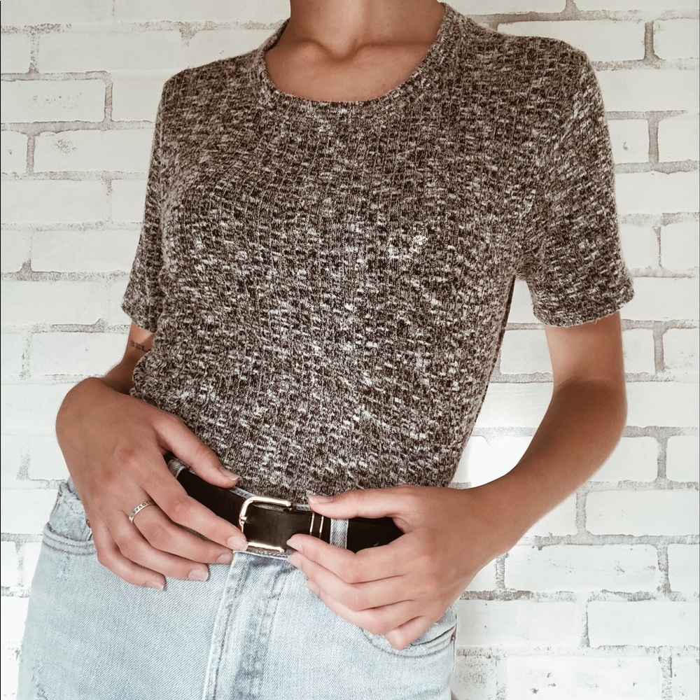 Gray and Black Heathered/Marbled Tee